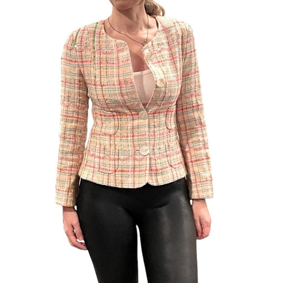 Rena Lange Woven Tweed Blazer - Picture 1 of 14